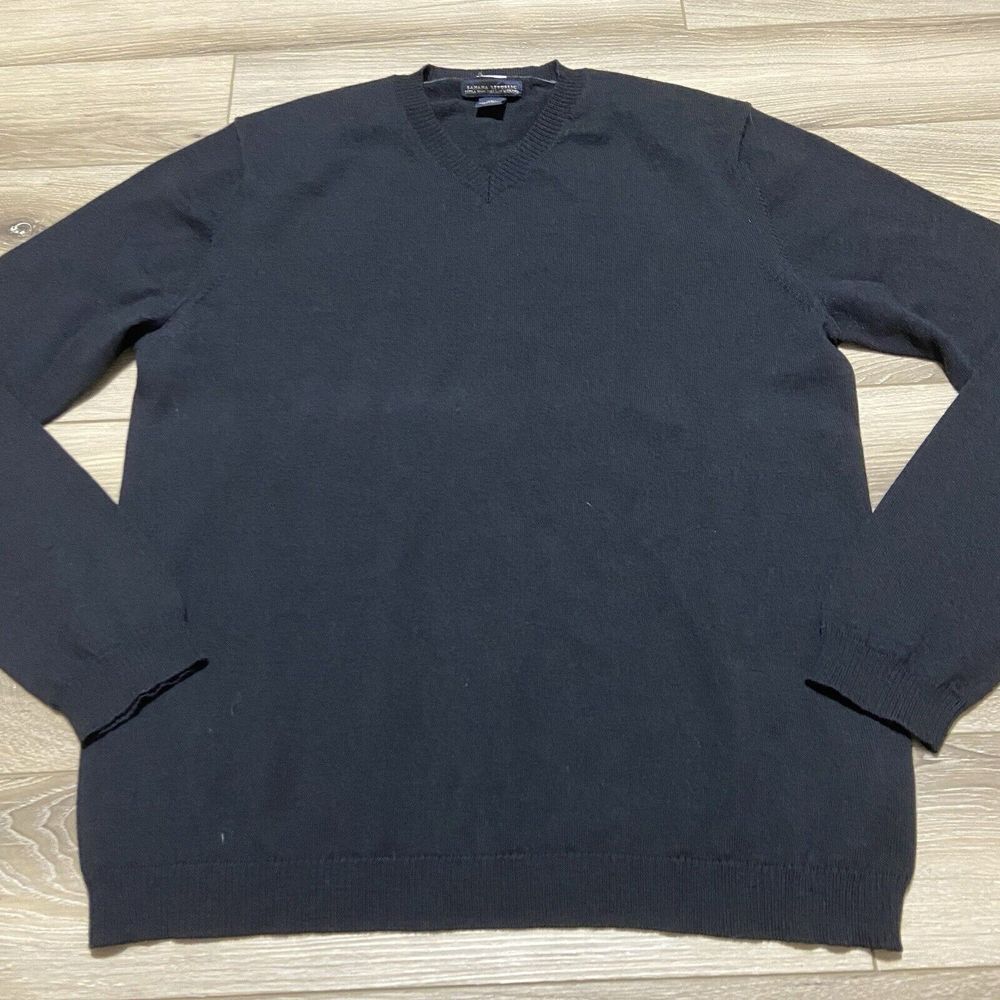 Banana Republic Sweater Mens L Merino Wool V Neck‎ Pullover Long Sleeve